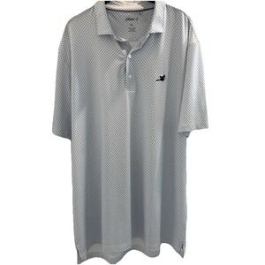 Johnnie-O Polo Shirt Mens XL Blue Diamond Golf Performance Stretch Witch Logo